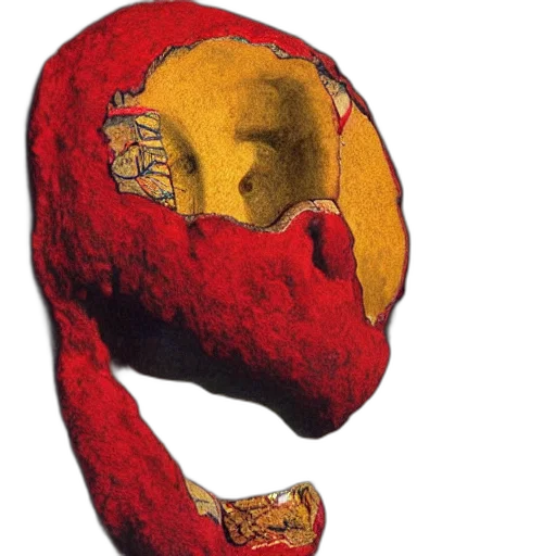 mask, hat, face, jacket, 3d render, photorealistic, soft, fossil transparent PNG cut-out