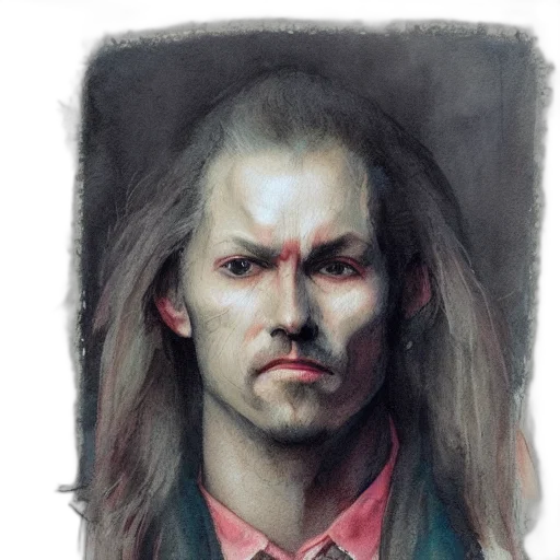 face, jacket, hair, staff transparent PNG cut-out