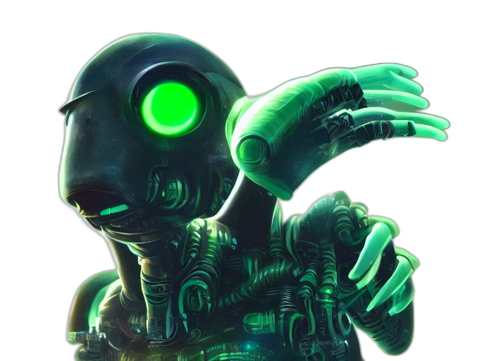 robot, creature, mask, concept art transparent PNG cut-out
