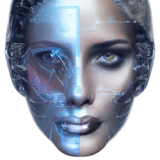 robot, mask, face, cyberpunk transparent PNG cut-out