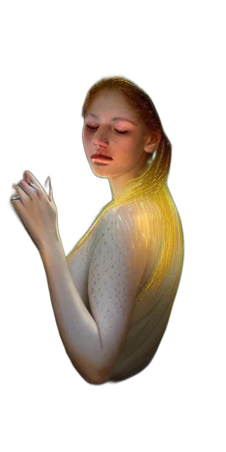 dress, hair, jewelry, crown, photorealistic, concept art, 3d render, fantasy art transparent PNG cut-out