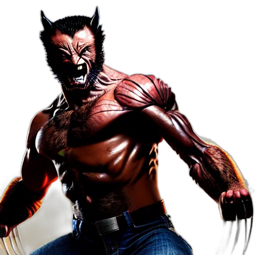 comic book art, concept art, portrait, wolverine transparent PNG cut-out