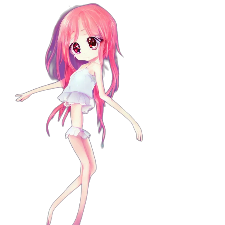 dress, creature, staff, anime transparent PNG cut-out