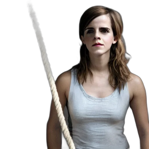 sword, staff, weapon, hair, concept art, emma, watson, full transparent PNG cut-out