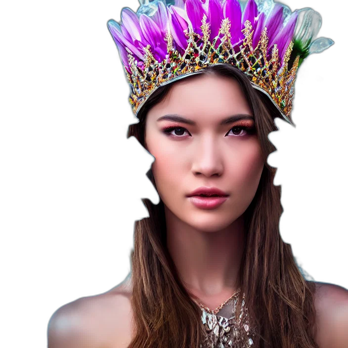 crown, jewelry, face, photorealistic, 3d render, fantasy art, concept art, photo transparent PNG cut-out