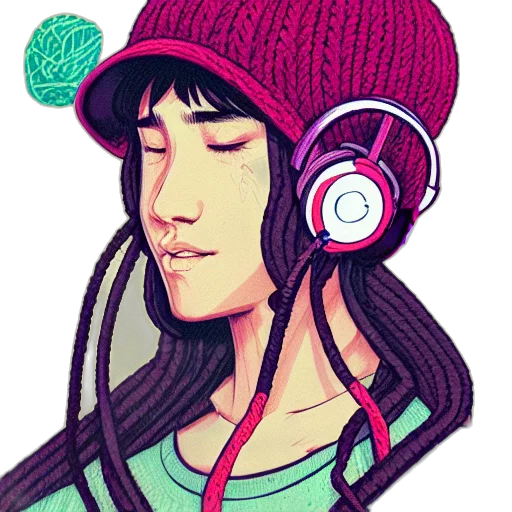 face, hat, pixel art, cartoon, vaporwave, concept art, neon, green transparent PNG cut-out