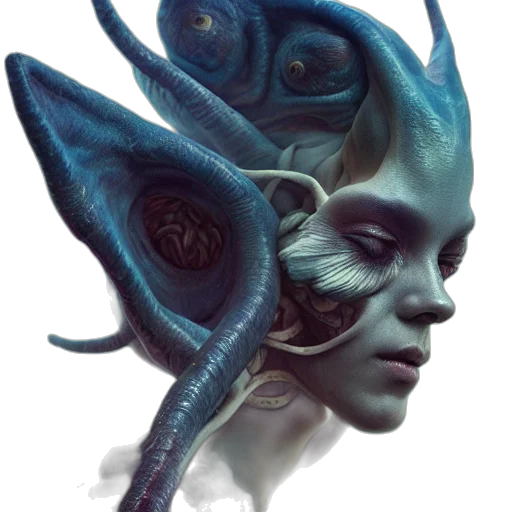 creature, mask, face, staff transparent PNG cut-out