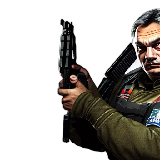 weapon, jacket, concept art, photorealistic, comic book art, viktor, orban, counter-terrorist transparent PNG cut-out