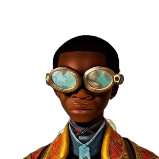 face, staff, jacket, mask, concept art, cartoon, 3d render, photorealistic transparent PNG cut-out