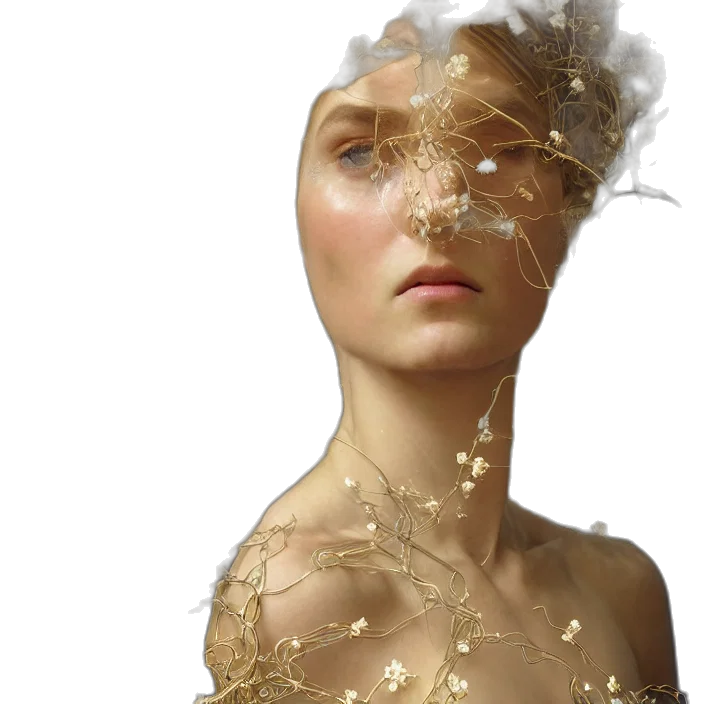 mask, jewelry, crown, dress, photorealistic, 3d render, concept art, fantasy art transparent PNG cut-out