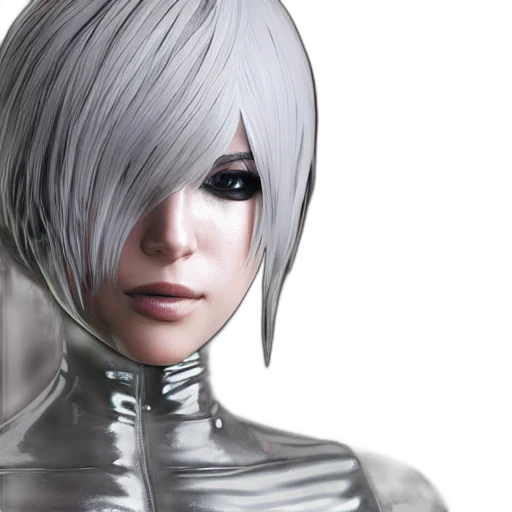 robot, face, 3d render, cyberpunk transparent PNG cut-out