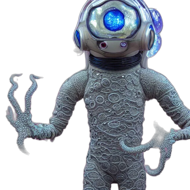 robot, creature, staff, mask transparent PNG cut-out
