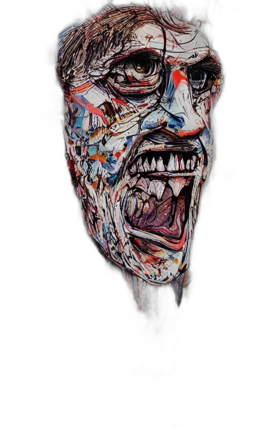 mask, face, creature, comic book art, concept art, photorealistic, fantasy art, artwork transparent PNG cut-out