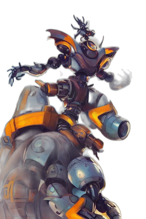 robot, weapon, staff, concept art transparent PNG cut-out