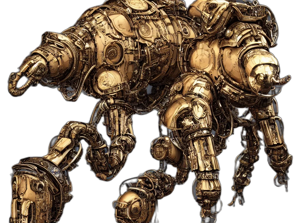 robot, weapon, concept art, 3d render transparent PNG cut-out