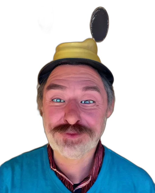 hat, staff, face, crown transparent PNG cut-out