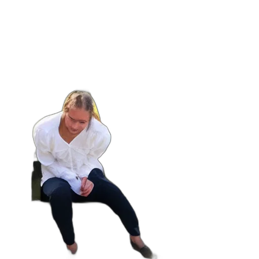 staff, furniture, jacket, shoes, swedish, person, sitting, bench transparent PNG cut-out