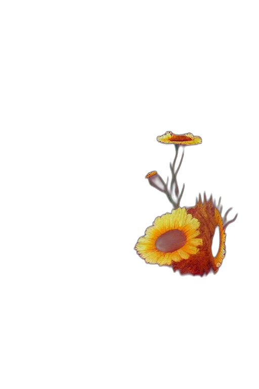 flower, crown, hat, staff, concept art, pixel art, 3d render, watercolor transparent PNG cut-out