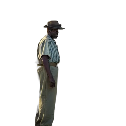 hat, staff, face, robot, concept art, 3d render, photorealistic, film transparent PNG cut-out