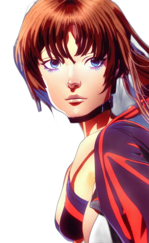 face, dress, anime, comic book art, photorealistic, concept art, red, blue transparent PNG cut-out