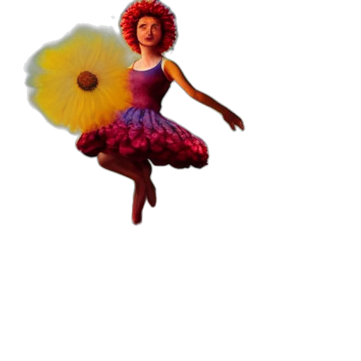 umbrella, dress, flower, staff transparent PNG cut-out