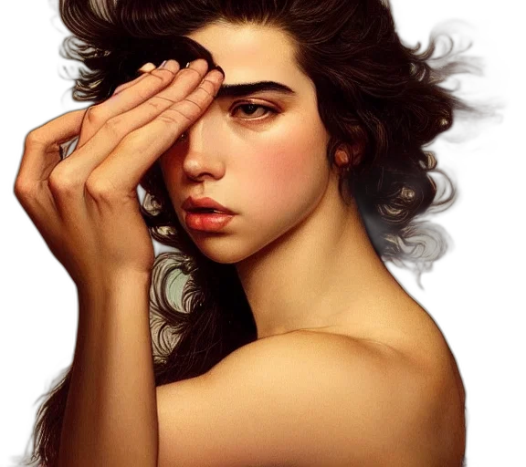 face, hair, jewelry, dress transparent PNG cut-out