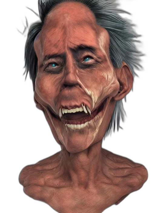 face, mask, creature, staff, 3d render, concept art, photorealistic, cartoon transparent PNG cut-out