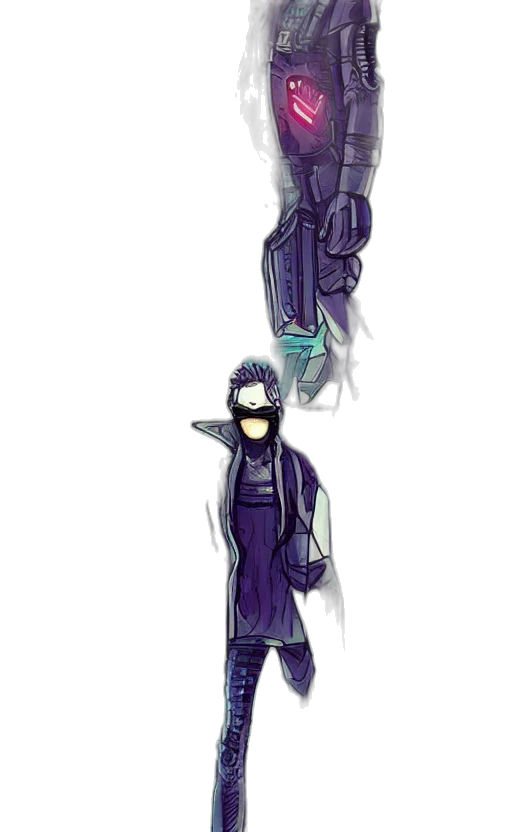 mask, jacket, concept art, cyberpunk transparent PNG cut-out