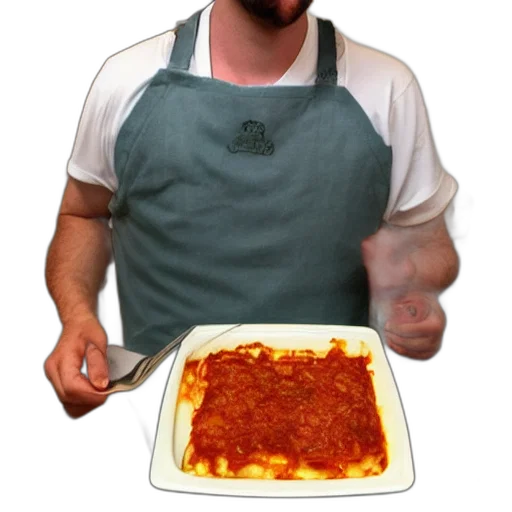 food, staff, face, photorealistic, man, lasagna, brains transparent PNG cut-out