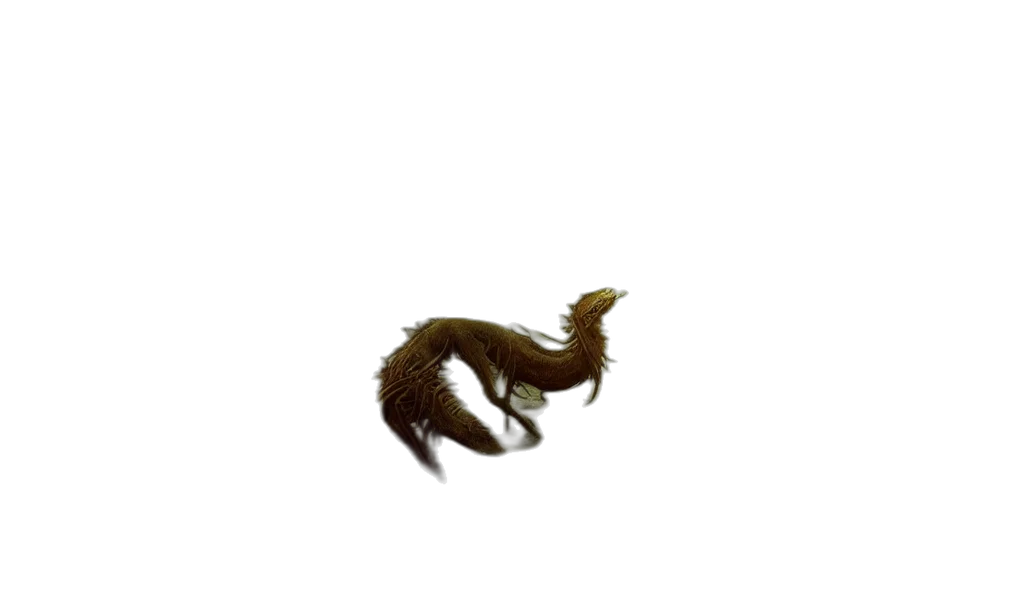 creature, dragon, animal, hair, 3d render, photorealistic, concept art, pixel art transparent PNG cut-out