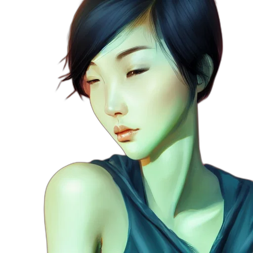 face, dress, photorealistic, watercolor transparent PNG cut-out