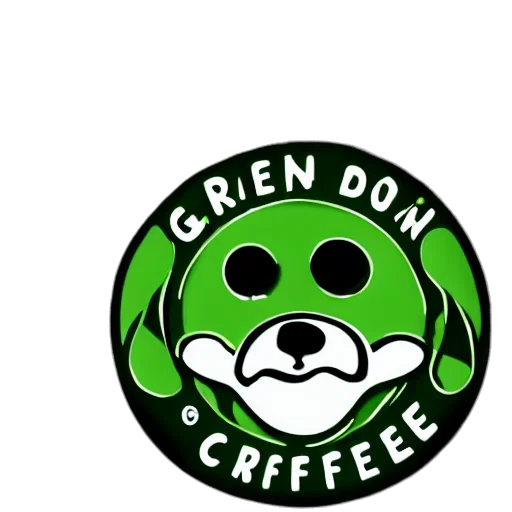 staff, pixel art, 3d render, green, circular, coffee, shop, logo transparent PNG cut-out
