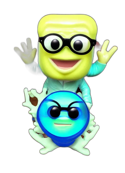 mask, staff, 3d render, concept art, cartoon, funko, pop, figure transparent PNG cut-out