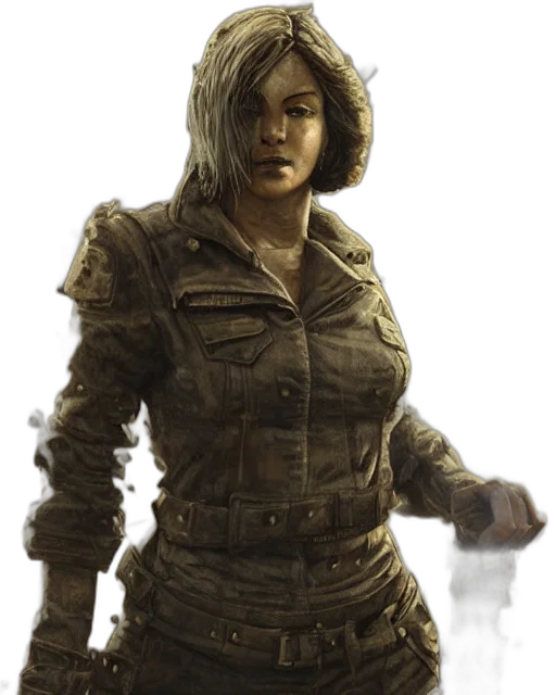 jacket, staff, weapon, face, concept art, comic book art, fantasy art, pixel art transparent PNG cut-out