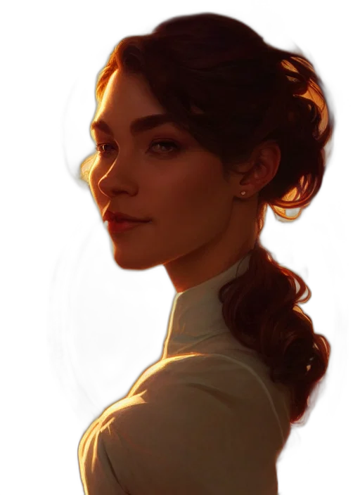 face, crown, dress, staff, concept art, photorealistic, fantasy art, oil painting transparent PNG cut-out