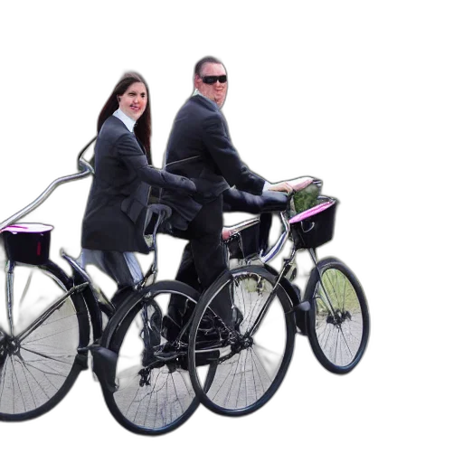 3d render, concept art, limousine, bicycle, tandem, biking transparent PNG cut-out
