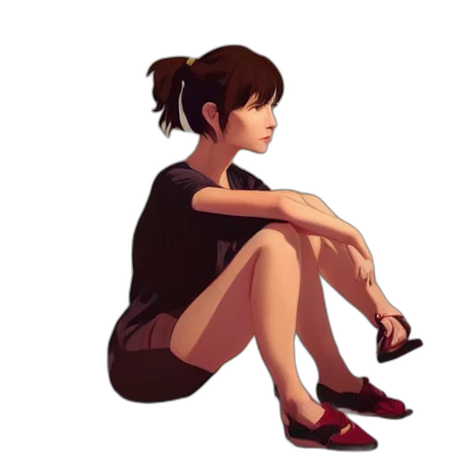 dress, shoes, face, pixel art transparent PNG cut-out