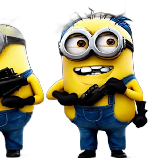 3d render, concept art, cartoon, photorealistic, minions, sighted, local, gas transparent PNG cut-out