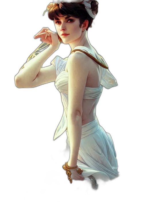 dress, staff, crown, jewelry, concept art, fantasy art, pixel art, photorealistic transparent PNG cut-out