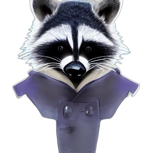 staff, jacket, animal, mask, 3d render, concept art, photorealistic, cartoon transparent PNG cut-out