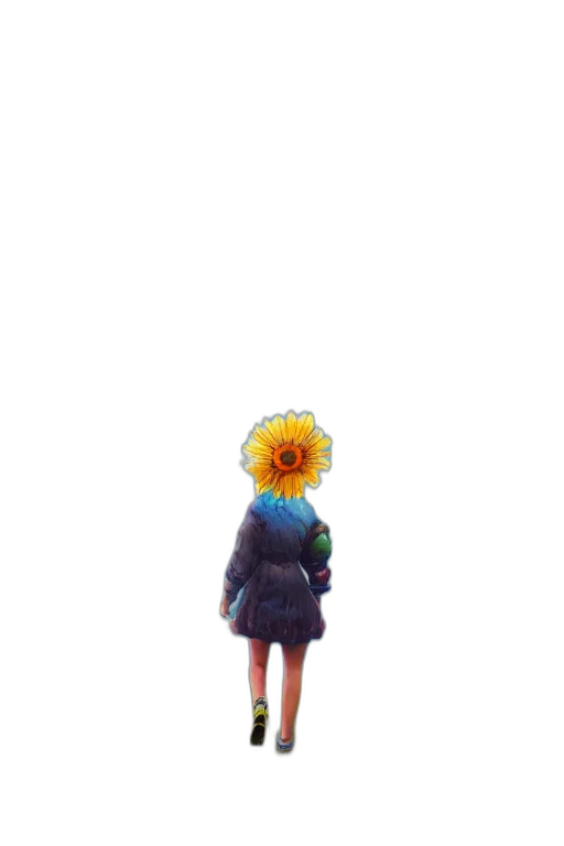 flower, dress, umbrella, jacket, 3d render, pixel art, concept art, photorealistic transparent PNG cut-out