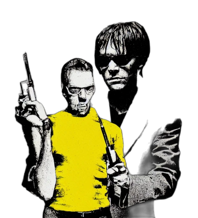 staff, jacket, weapon, comic book art transparent PNG cut-out