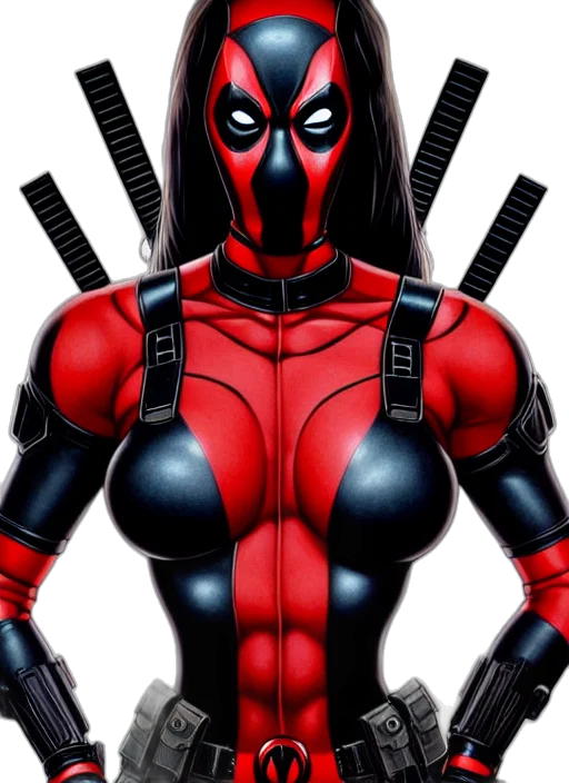 comic book art, concept art, 3d render, cartoon, red, symmetry, gantz, portrait transparent PNG cut-out