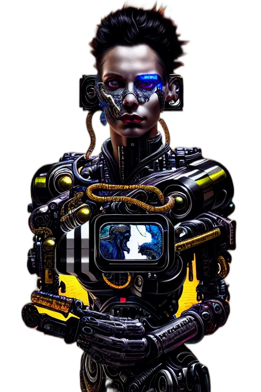 robot, face, staff, mask, cyberpunk, concept art, 3d render, pixel art transparent PNG cut-out