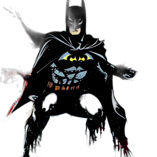 comic book art, concept art, batman, breakdancing transparent PNG cut-out