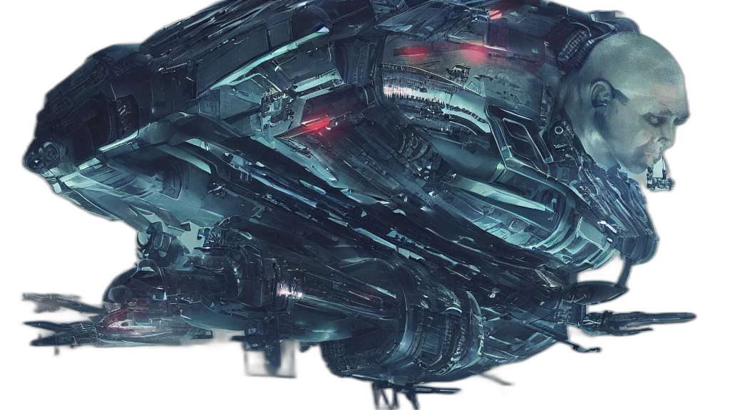 robot, car, weapon, crown, cyberpunk, concept art, 3d render, outer space transparent PNG cut-out