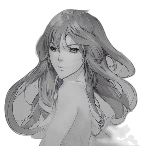 crown, dress, face, hair, pencil sketch, anime, fantasy art, concept art transparent PNG cut-out