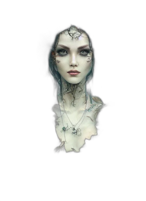 jewelry, mask, face, robot, fantasy art, concept art, photorealistic, watercolor transparent PNG cut-out
