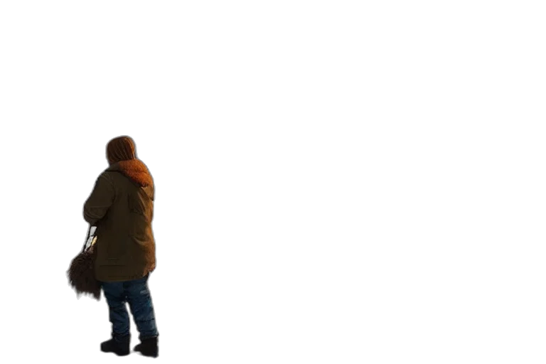 jacket, staff, robot, weapon, 3d render, concept art, photorealistic, pixel art transparent PNG cut-out