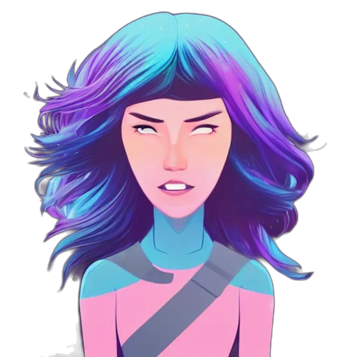 hair, face, vaporwave, anime, pixel art, concept art, pastel, neon transparent PNG cut-out